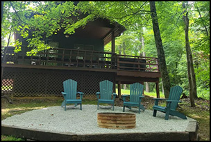 Log Cabin 6 with hot tub at French Lick Cabins at Patoka Lake